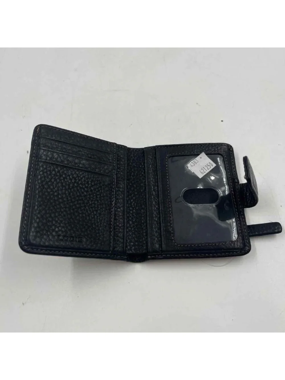 LODIS Women's Black Leather Small Pebbled Wallet